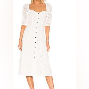 NWT Revolve L’ Academie The YVON Eyelet Midi Dress